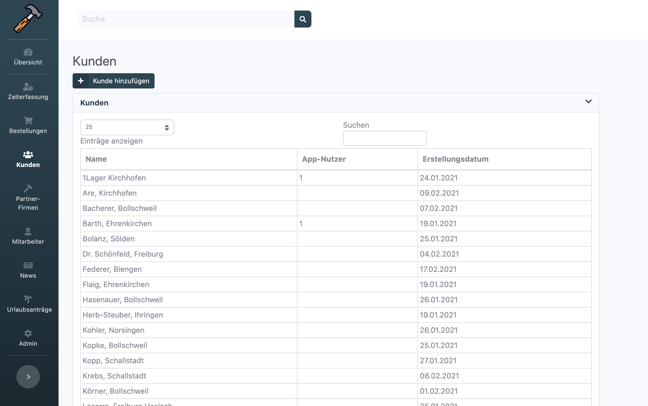 MeinGaLaBau-App Verwaltungssystem