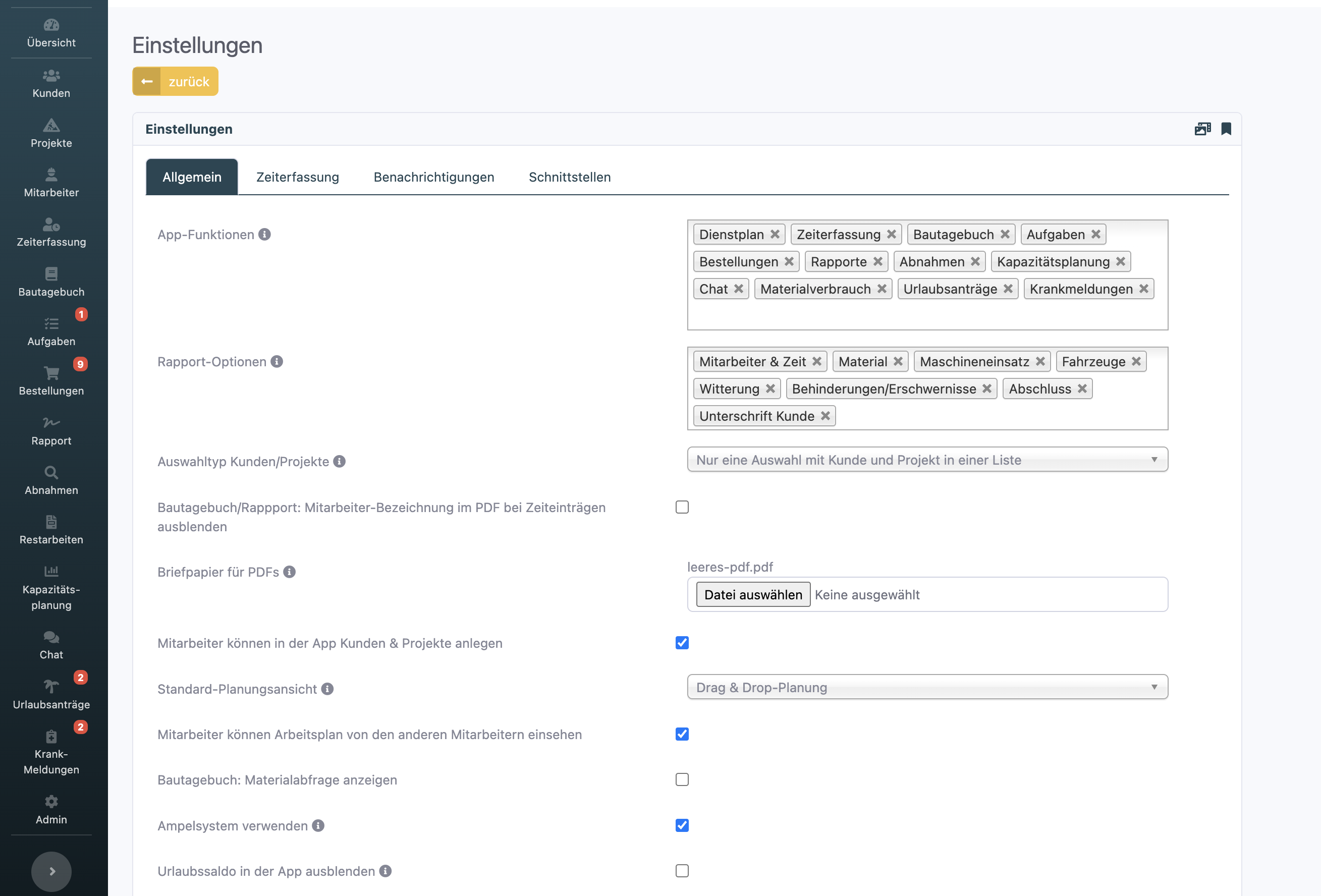 MeinGaLaBau-App Verwaltungssystem
